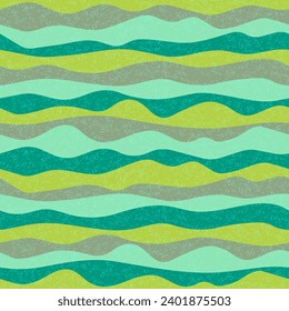 Kurven Sie mehrfarbige Wellenstreifen, Vektornahtlose Muster. Farbige horizontale Streifen überlagert Design. Flüssige Rippelgewebe Druck. Modische Textur. Tief ruffelfarbener Hintergrund.