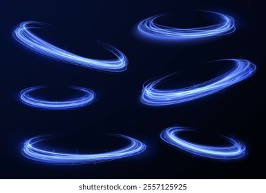Curve neon line light effect. Light cool whirlwind. Vector sparkle, png, effect, wave,neon,line. Abstract circle, neon color glowing lines background. 