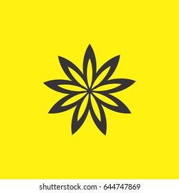 curve objects flower swirl design logo