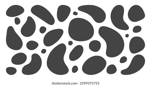 Curve organic abstract shapes. Irregular round forms. Pebble pattern background.
