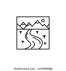 curve outline icon. Element of landscape outline icon for mobile concept and web apps. Thin line curve outline icon icon can be used for web and mobile