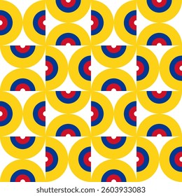 curve pattern of colombia flags. geometric background for decoration. vector illustration