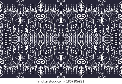 Curve pattern flowing along the line, Fabric pattern, Textile style EP.19.Design for background, carpet, wallpaper, clothing, wrapping, Batik, fabric, Vector.