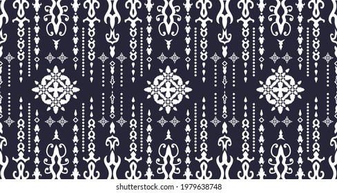 Patrón de curva que fluye a lo largo de la línea, Patrón de tela, Estilo textil EP.21.Diseño para fondo, alfombra, papel pintado, ropa, envoltura, Batik, tela, Vector.