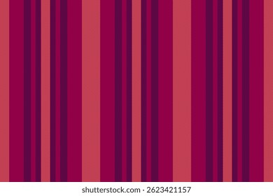 Curve pattern stripe texture, costume background textile seamless. Premium vertical fabric vector lines in pink and red colors palette.