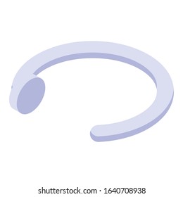 Curve piercing icon. Isometric of curve piercing vector icon for web design isolated on white background