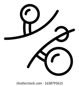 Curve piercing icon. Outline curve piercing vector icon for web design isolated on white background