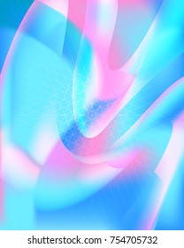 curve pink and light blue shape overlap on network lines background
