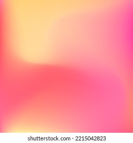 Curve Pink Sunset Sunrise Orange Gradient Background. Watercolor Fluid Vibrant Warm Smooth Surface. Red Pastel Yellow Peach Trendy Swirl Gradient Mesh. Liquid Bright Flow Neon Color Background.