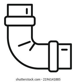 Curve pipe icon outline vector. Service drain. Pump sink