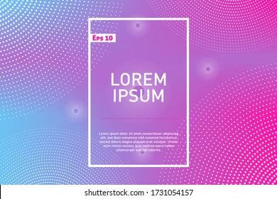 Vector Premium de fondo de resumen de curvas Premium. Patrón, afiche, fondo rosado de la pancarta, rayas azules y formas.