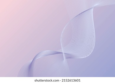 Curve purple lines elegant grid wave vector background. Light dynamic network surface composition