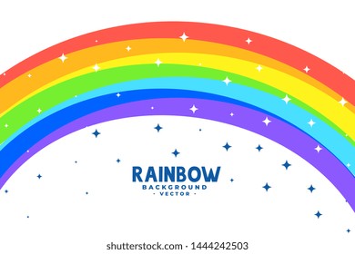 curve rainbow arc with stars background