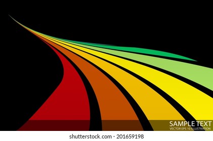 Curve rainbow background  illustration  - Vector rainbow stripes background illustration