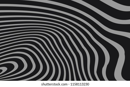 Curve Random Chaotic Lines Abstract Geometric Pattern Texture, Modern, Contemporary Art Illustration with Black White Striped Lines, Wavy, Curving Distortion Effect, Bending, Warped Lines
