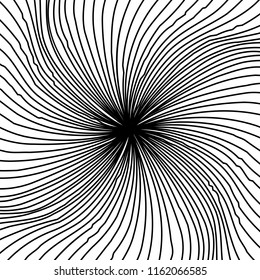 Curve Random Chaotic Lines Abstract Geometric Pattern Texture, Modern, Contemporary Art Illustration with Black White Striped Lines, Wavy, Curving Distortion Effect, Bending, Warped Lines