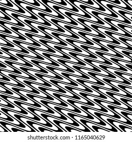 Curve Random Chaotic Lines Abstract Geometric Pattern Texture, Modern, Contemporary Art Illustration with Black White Striped Lines, Wavy, Curving Distortion Effect, Bending, Warped Lines