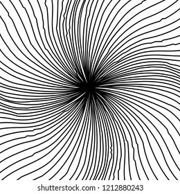 Curve Random Chaotic Lines Abstract Geometric Pattern Texture, Modern, Contemporary Art Illustration with Black White Striped Lines, Wavy, Curving Distortion Effect, Bending, Warped Lines