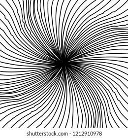 Curve Random Chaotic Lines Abstract Geometric Pattern Texture, Modern, Contemporary Art Illustration with Black White Striped Lines, Wavy, Curving Distortion Effect, Bending, Warped Lines