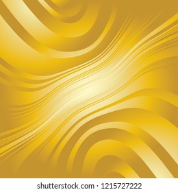 Curve Random Chaotic Lines Abstract Geometric Pattern Texture, Modern, Contemporary Art Illustration with Gold Striped Lines, Wavy, Curving Distortion Effect, Bending, Warped Lines