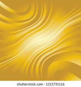 Curve Random Chaotic Lines Abstract Geometric Pattern Texture, Modern, Contemporary Art Illustration with Gold Striped Lines, Wavy, Curving Distortion Effect, Bending, Warped Lines