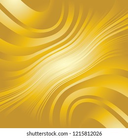 Curve Random Chaotic Lines Abstract Geometric Pattern Texture, Modern, Contemporary Art Illustration with Gold Striped Lines, Wavy, Curving Distortion Effect, Bending, Warped Lines