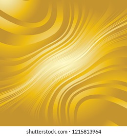 Curve Random Chaotic Lines Abstract Geometric Pattern Texture, Modern, Contemporary Art Illustration with Gold Striped Lines, Wavy, Curving Distortion Effect, Bending, Warped Lines