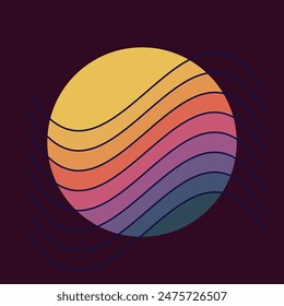 Curva retro sunset design Ilustración vectorial