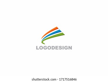 Curve ribbon vector logo design. Universal logo design