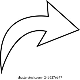 Curve Right arrow vector icon eps 10 