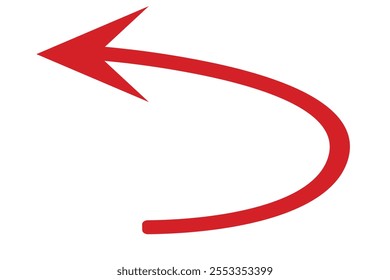 Curve right direction red arrow icon vector illustration.