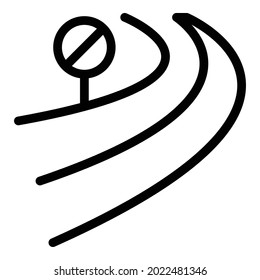 Curve road icon outline vector. Way winding, Journey highway