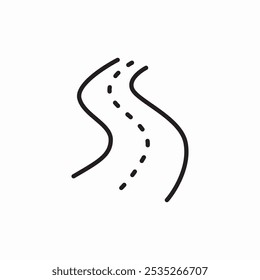 Vector de señal de icono de carretera curva