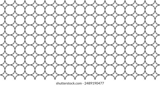 Curve and round floral brick pattern. Arabesque tile pattern. Digital wallpaper idea.