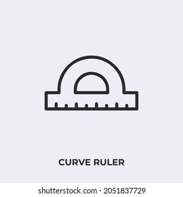 vector de icono de regla de curva. Signo de estilo lineal para concepto móvil y diseño web. ilustración de símbolo de regla de curva. Gráficos vectoriales de píxeles - Vector.