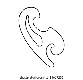 Curve Ruler for Sewing. Isolated on the white background 
