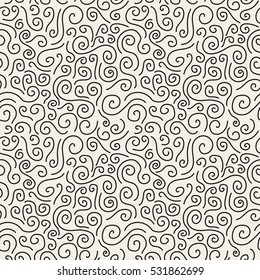 Curve seamless pattern in memphis style. Retro fashion 80-90s.