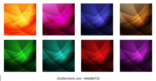 curve set abstract background. available eight different colors. collection background. Eps 10