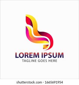 Curve shape colorful logo from a twisted line. Font style, vector design template elements for your application or corporate identity.