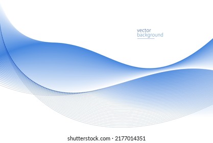 Curve shape flow vector abstract background in light blue gradient, dynamic and speed concept, futuristic technology or motion art.