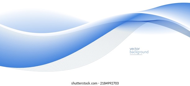 Curve shape flow vector abstract background in light blue gradient, dynamic and speed concept, futuristic technology or motion art.
