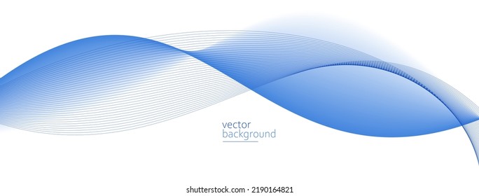 Curve shape flow vector abstract background in light blue gradient, dynamic and speed concept, futuristic technology or motion art.