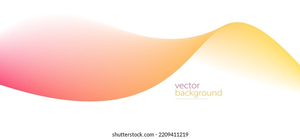 Curve shape flow vector abstract background in red and yellow gradient, motion art, 