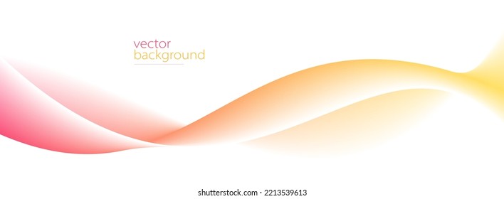 Curve shape flow vector abstract background in red and yellow gradient, motion art, 