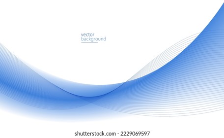 Curve shape flow vector abstract background in light blue gradient, dynamic and speed concept, futuristic technology or motion art.