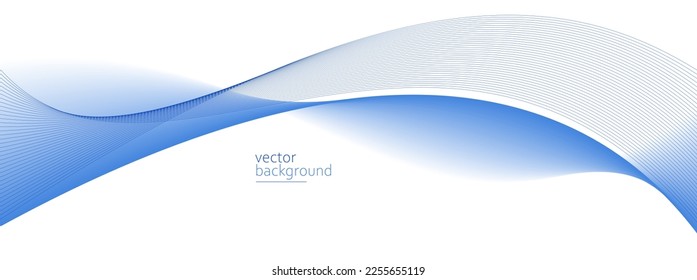 Curve shape flow vector abstract background in light blue gradient, dynamic and speed concept, futuristic technology or motion art.
