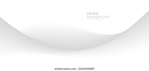 Curve shape flow vector abstract background in light grey gradient, dynamic and speed concept, futuristic technology or motion art.