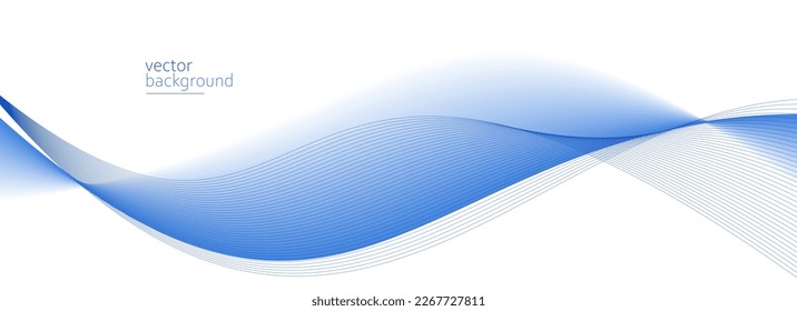 Curve shape flow vector abstract background in light blue gradient, dynamic and speed concept, futuristic technology or motion art.