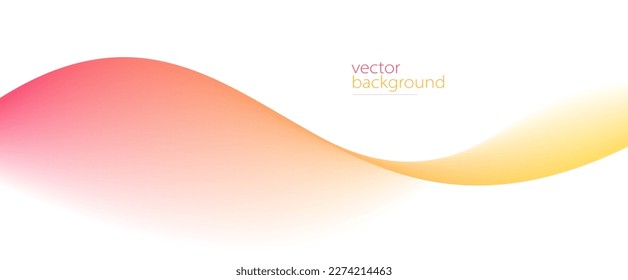 Curve shape flow vector abstract background in red and yellow gradient, motion art, 
