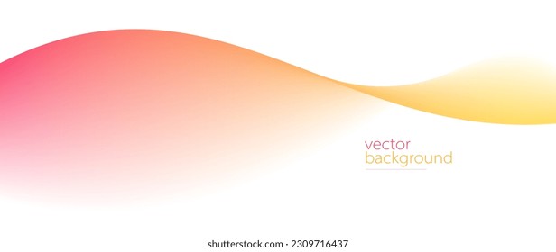 Curve shape flow vector abstract background in red and yellow gradient, motion art, 